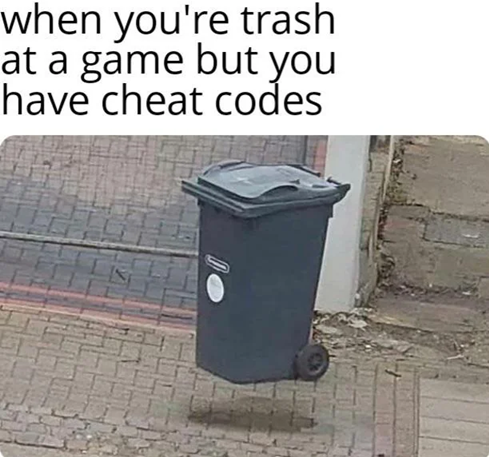 Trash-at-a-game meme