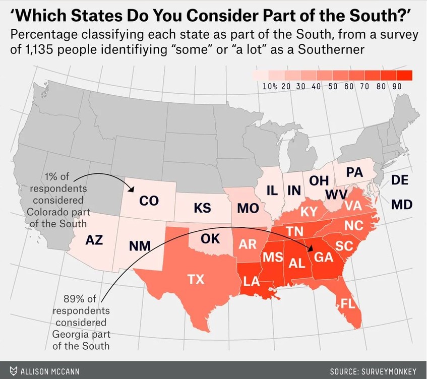 Survey: which states are south